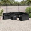 Vidaxl 10-Cz. Set da Giardino, Cuscini Rattan Nero Pe