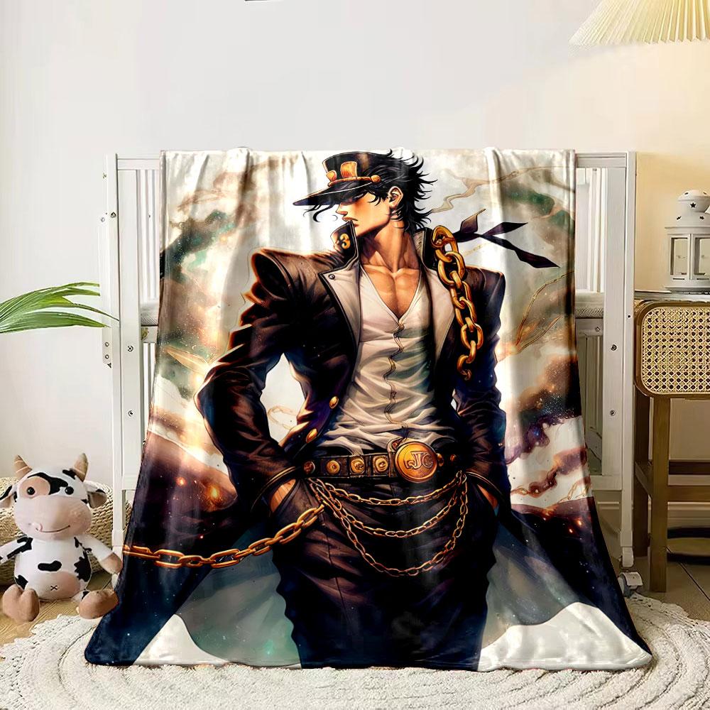 A stylish character wearing a hat, chains, and a detailed dark outfit. for all seasons blanket lunch break throw gift 80cm x 120cm