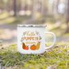 Hello Pumpkin Enamel Mug Halloween Camping Mug Gift For Grandma Mum Nana Autumn Home Decor Hygge Gift Fall Coffee Mug