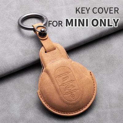 Leather Car Remote Key Fob Cover Case Holder For BMW MINI COOPER S ONE JCW F54 F55 F56 F57 F60 CLUBMAN COUNTRYMAN Keychain