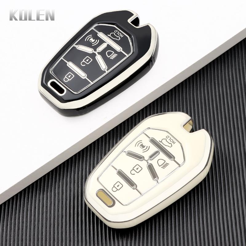 5 Buttons Tpu Auto Smart Key Fob Cover Case Housing Fit For Ssangyong Rexton Y400 Y450 G4 Protected Mount Keyless Remote Bag Auto Accessories