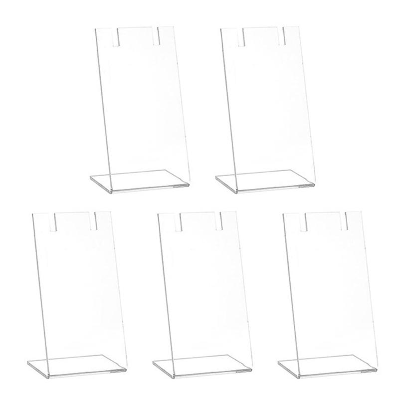 Elegant Sturdy Acrylic Jewelry Display Stands Accessory for Earrings and Pendants Set of 5 Slanted Household Use 1