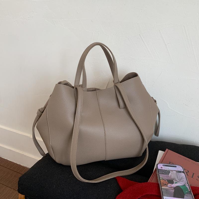 

Вместительная ретро портативная сумка-тоут женская новая универсальная модная сумка на плечо повседневная сумка для поездок серый