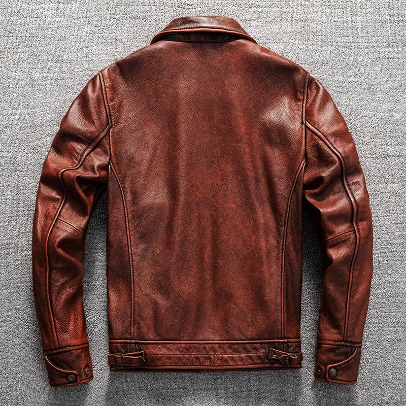 Leather Men's Slim Fit Classic Leather Jacket Casual Jacket