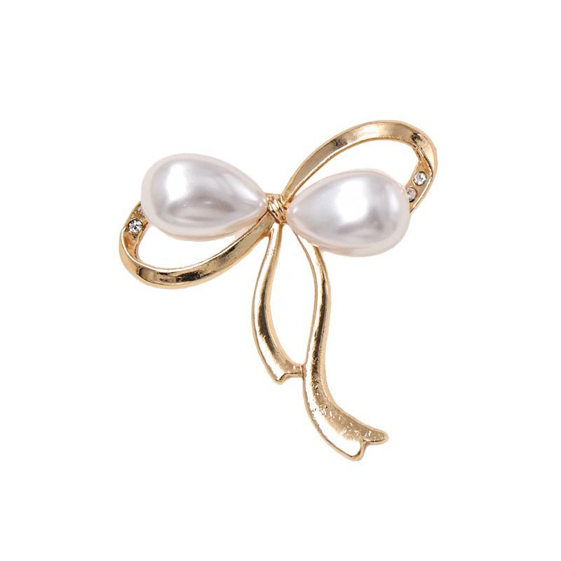 Elegant Camellia Pearl Bow Brooch - High-End Luxury Pin