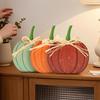 Pastoral Style Room Decor 3Pcs Autumn Pumpkin Ornaments, Rustic Wooden with Hemp Rope Bow Fall Tiered Tray Decorations Table for Farmhouse Seasonal