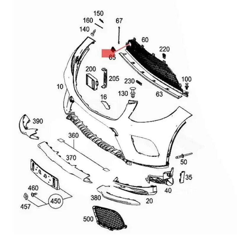 Front Lower Grille Grill Tow Hook Insert Cover for W292 2015-2019 Part Number 2928855722 Towing Caps ABS