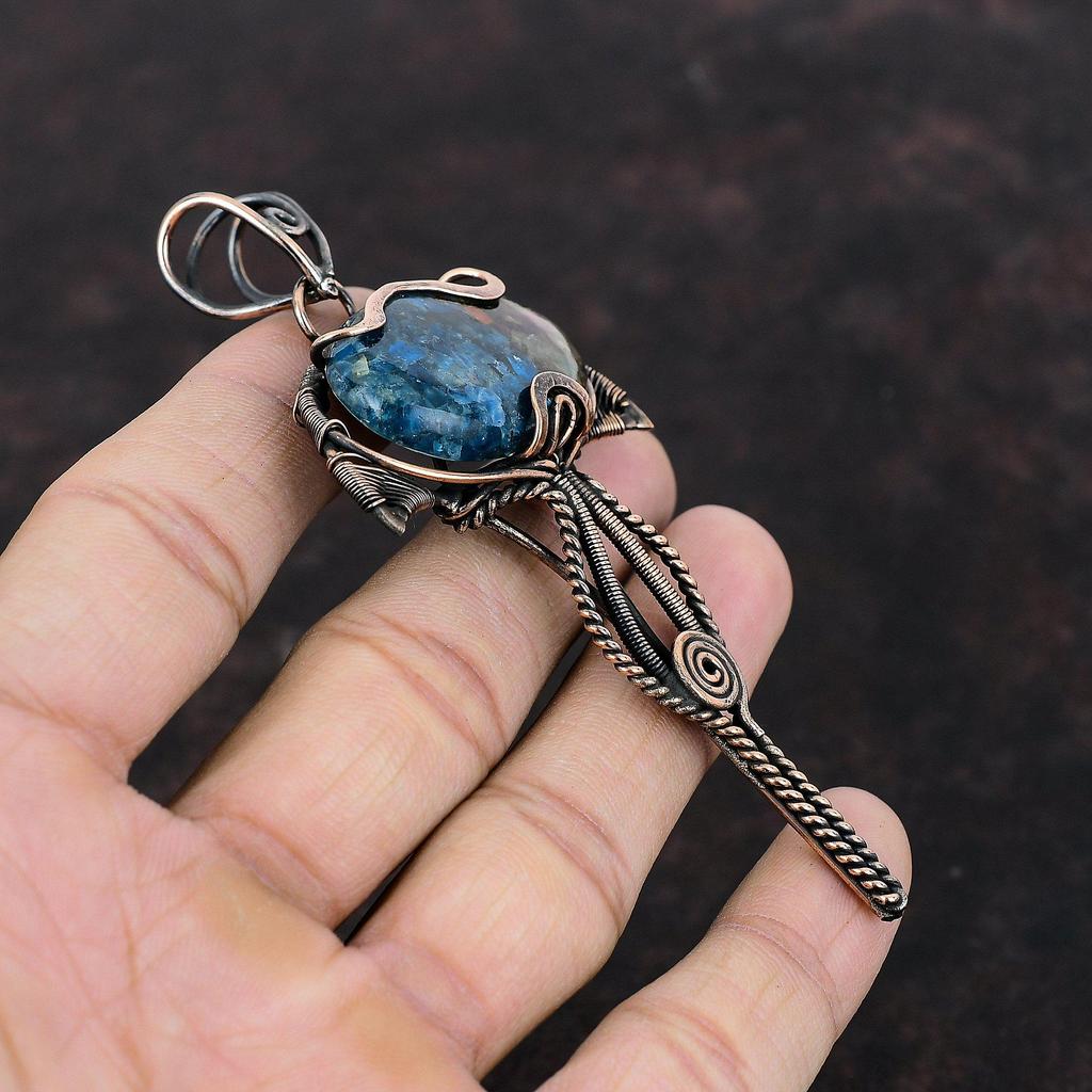 Watermelon Tourmaline Pendant Copper Wire Wrapped Gemstone Pendant Antique Pendant Copper Jewelry Gift For Him Handmade Wire Wrapped Jewelry