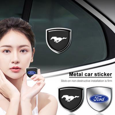 3D Metal Car Body Fender Emblem Shield Stickers Decor for Mustang Focus Mk2 Party Mk3 Ranger Mondeo Mk4 Fiest Accessories
