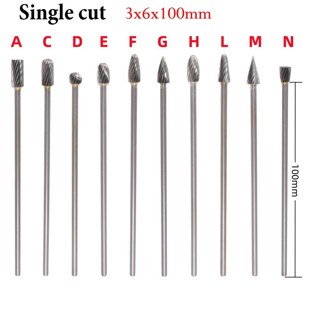Double Cut Burrs Carbide Rotary Burrs 1 8 Inch Shank 100mm Long Burrs Deburring Tools High Abrasion Resistance