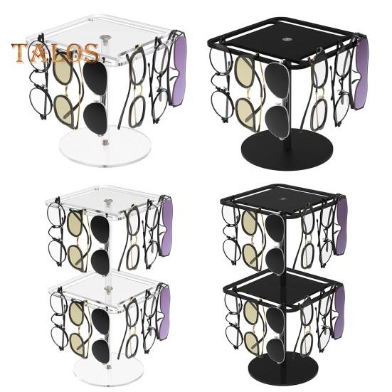 360 Degrees Rotating Sunglasses Organizer Single/Dual Layer Clear Acrylic Glasses Storage Rack Space Saving Heavy Duty Eyewear Display Stand Holder