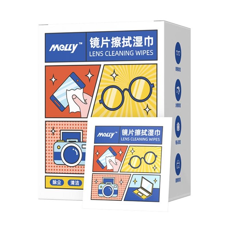 50/100Pcs Streak Free Quick-Dry Lens  Screen Cleaning Wipes  Perfect For Glasses Smartphones Tablets  Cameras Lens Cleaning