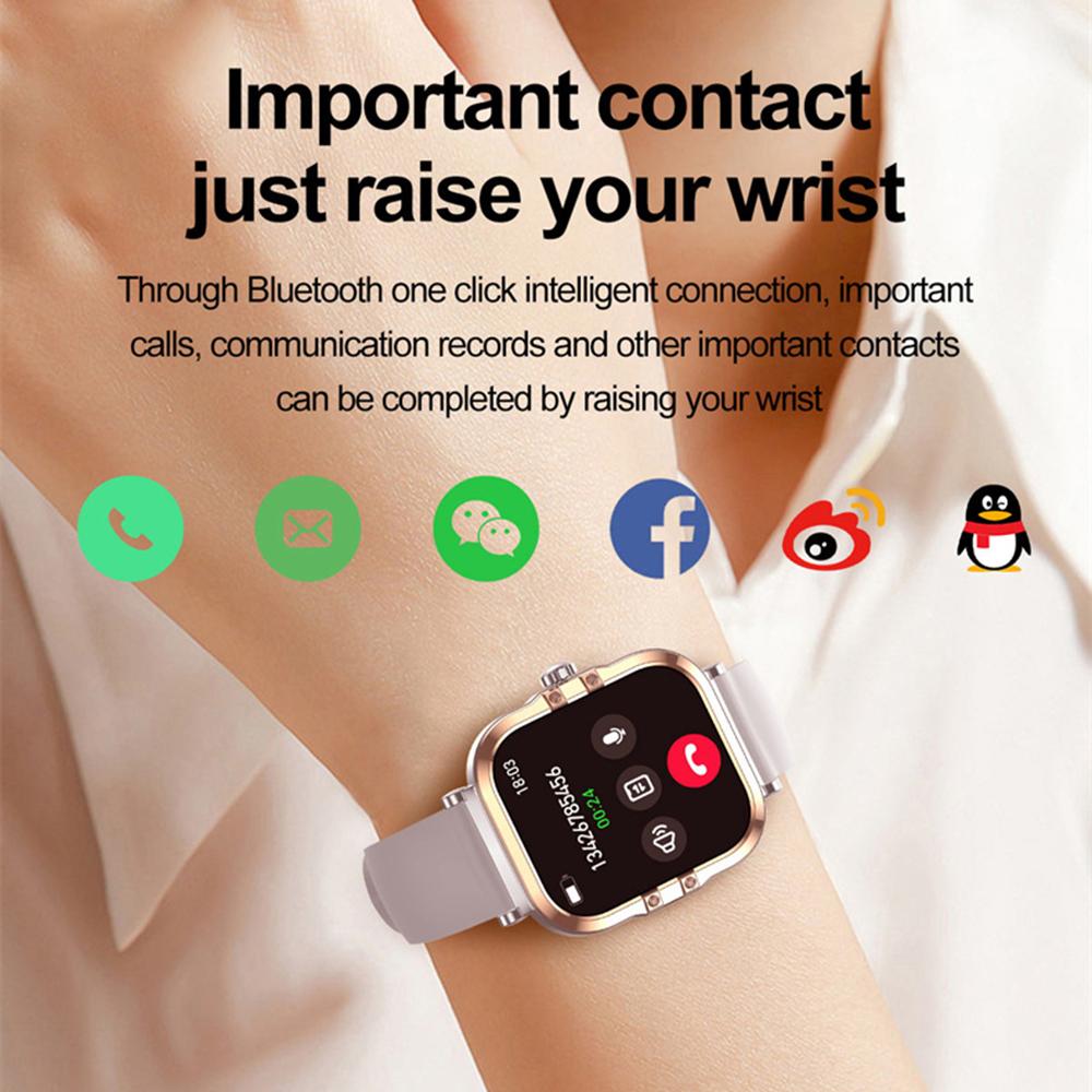 HK82 1,75-calowy kwadratowy ekran AMOLED z NFC inteligentny zegarek z monitorem zdrowia, pasek ze stali