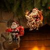 Creative Festive Home Ornaments 8/16/24/32Pcs 2D Flat Christmas Wooden Ornaments, Santa Claus Riding Bicycle Hanging Xmas Door And Window Decorations