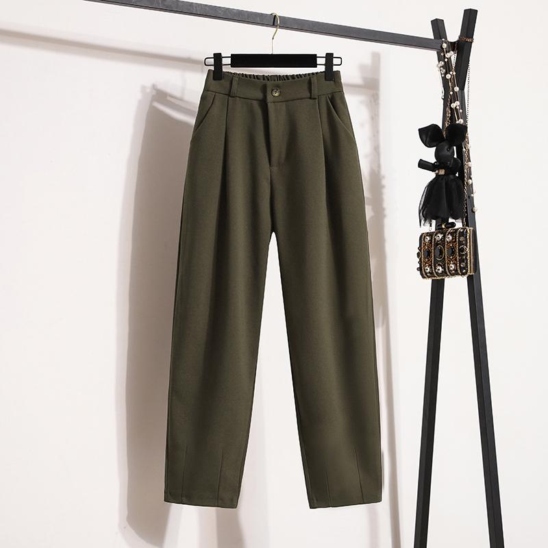 Dimanaf 2025 Plus Size Autumn Long Pants Women Solid Harem High Waist Suit Pants Casual Loose Pants New Large Size