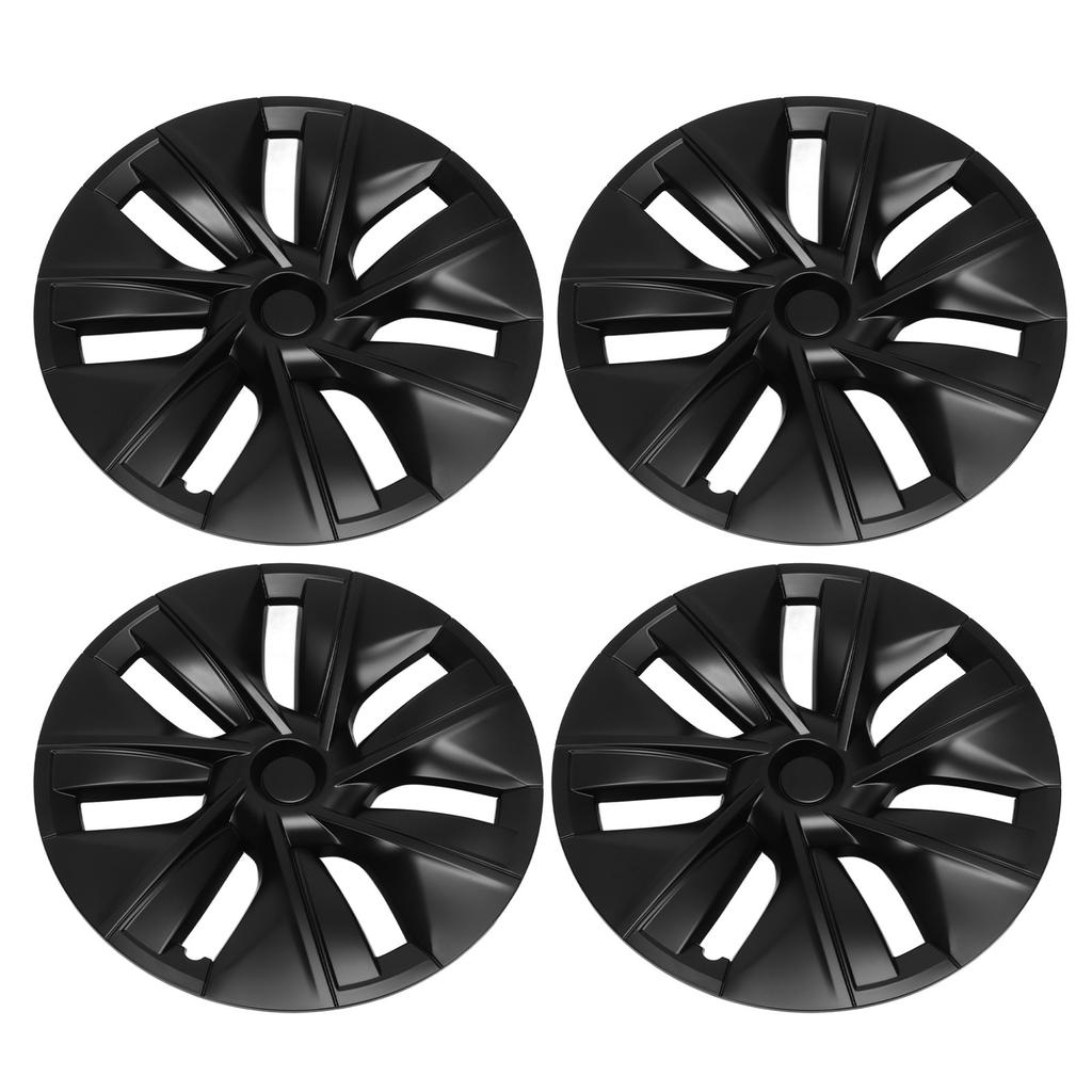 4pcs 19in Wheel Hub Cap Matte Black Sporty Design Replacement for Tesla Model Y 2020?2022