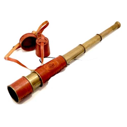 

Винтажный подзорный телескоп с кожаной крышкой объектива, античная отделка, дизайн Королевского флота, морской инженерный инструмент для дома и офиса M аэро