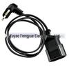 1m Euro Standard Black Right-Angle Double Socket Extension Cord