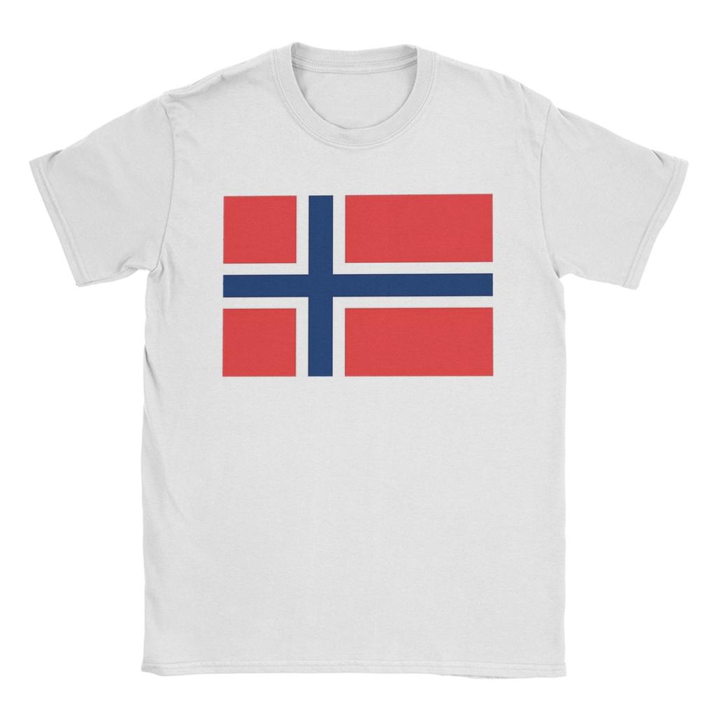 Norway flag Cotton TShirt For Unisex Beach  Vintage TShirts ONeck Harajuku Tee Shirt Plus Size Custom DIY Tops