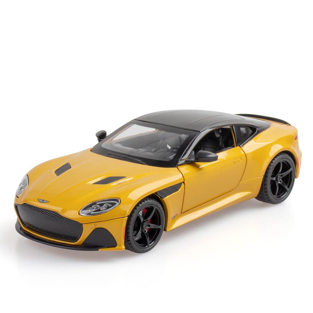 1:22 Scale DBS Sports Car Model Toy Metal Diecast Miniature Luxury Music Light Pull Back Vehicle Models Boys Decorative Gifts