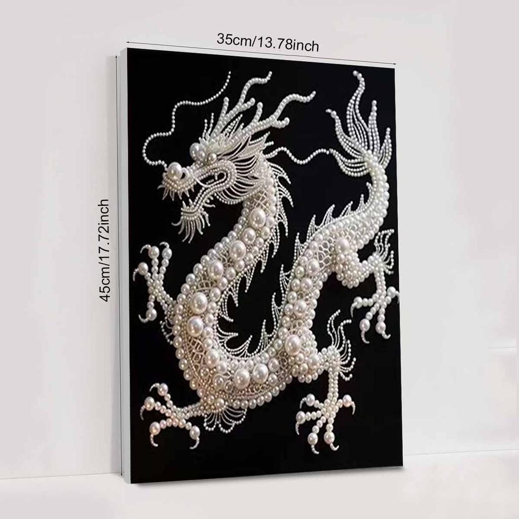 Pearl Dragon DIY Diamond Art Kits 13.7x17.7inch Gem Art Diamond Painting Kits Without Frame for Adults/Beginners Gift Idea Home Wall Decor