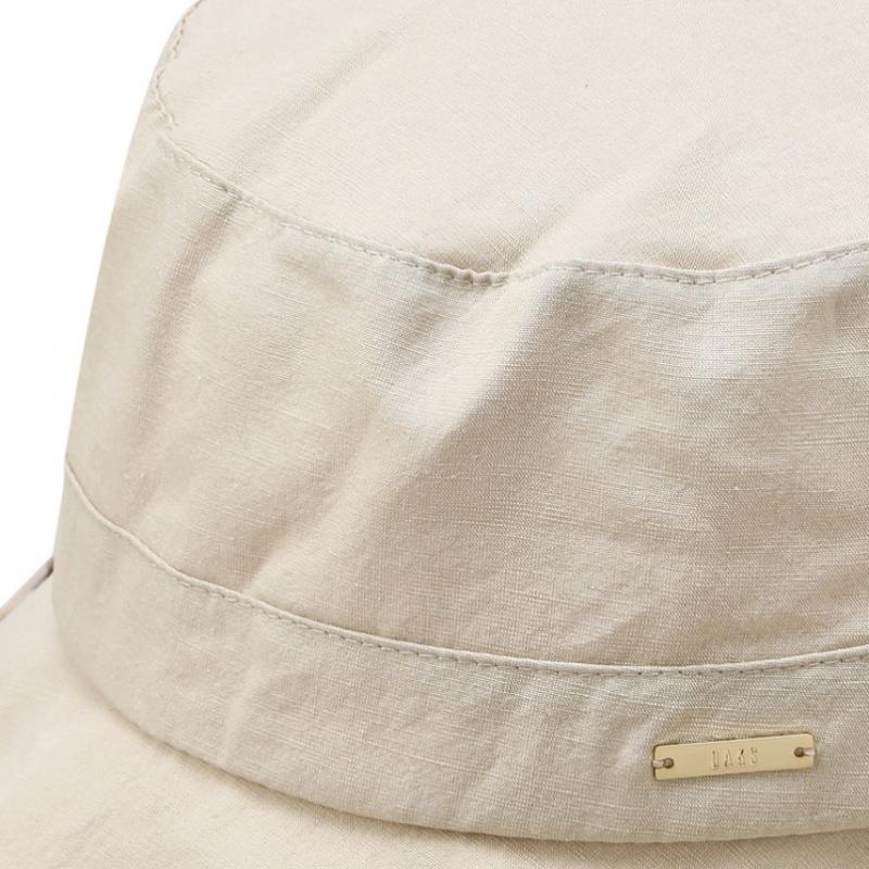 Daks Ivory Check Cotton Linen Blend Bucket Hat Dbhe5e123i2