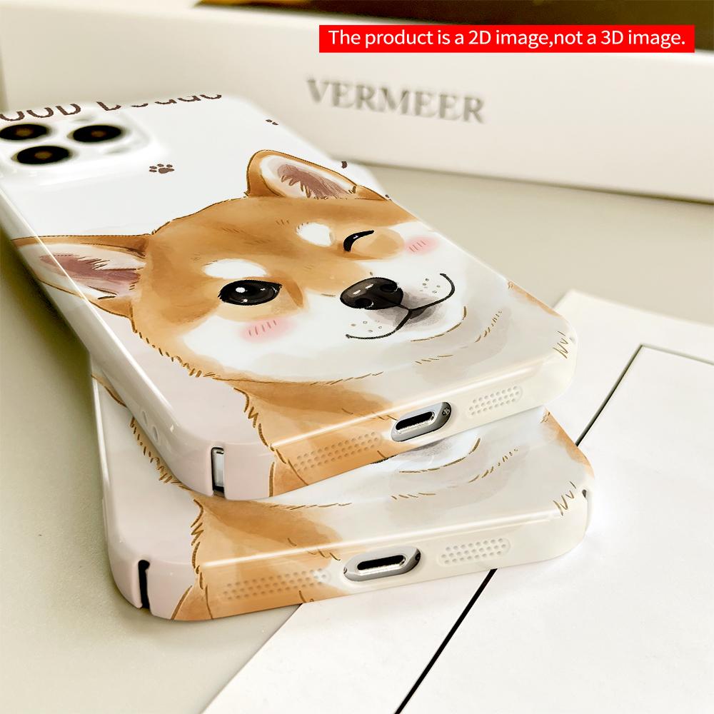 Cute Shiba Inu Winking Dog Phone Case All inclusive film hard phone case, compatible with iPhone 18 Pro Max 17 16 15 14 13 12 11