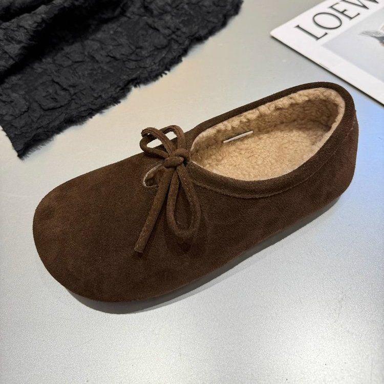

Plus Size Women s Fleece-Lined Lace-Up Moccasins 43 кавовий