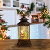 Snow Globe Lantern Lighted Musical Table Centerpiece Christmas Decoration PVC Craft for Holiday Home Decor