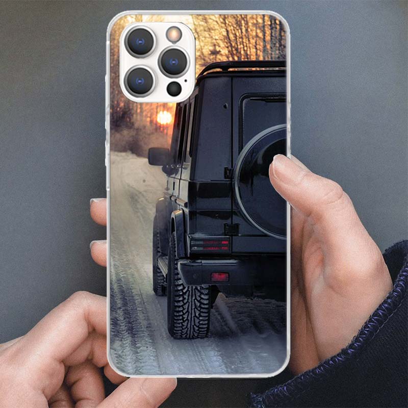 Black Sport Cars Male Men G63 Phone Case For Apple iPhone 16 15 14 13 12 11 Pro Max Mini XS XR X 7 Plus 8 + SE Soft Silicone Pri