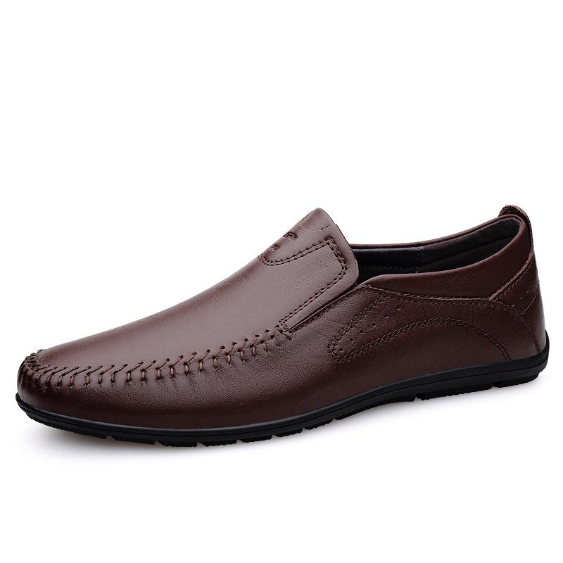 Lightweight Men's Genuine Leather Shoes Non Slip Men's Business Casual Shoes Soft Soled Men's Driving Shoes Men's Loafers
