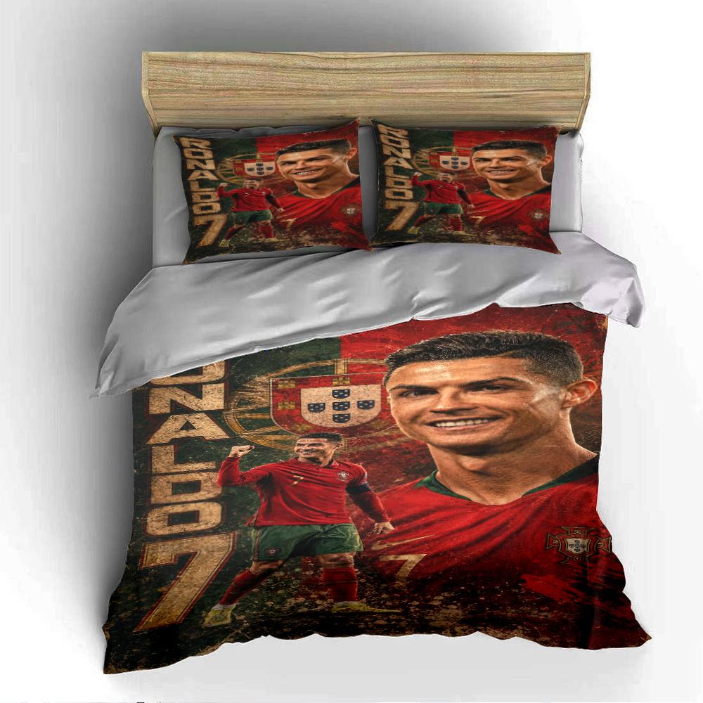 Portugal Football Star Bedding Bedding Duvet Cover Set Duvet Cover Pillowcases Home Decor (1 * Duvet Cover 2 * Pillowcases, Without Duvet Insert)