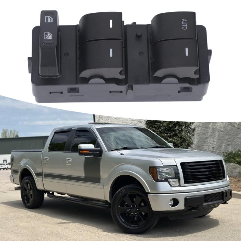 Driver Door Window Control Switches Unit for 2008-2012 Pickup Repair, 12V 8L8Z14529AA , ABS Housing, Button Layout