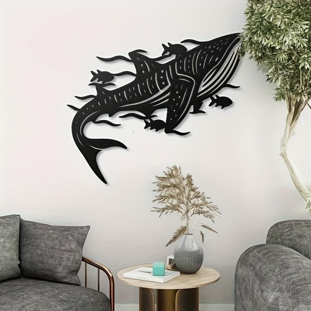 1pc Whale Shark Metal Wall Art Coastal Ocean Home Decor Decorative Item Scene Themed Party Decoration Housewarming Birthday Gift