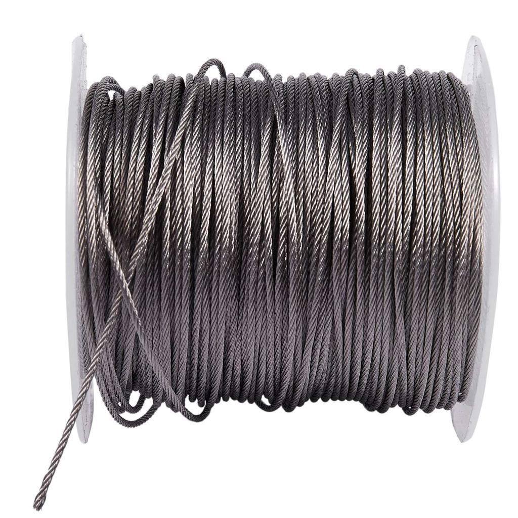 A84E- Hoisting Lifting 7X7 1Mm Dia Stainless Steel Flexible Wire Rope 177Ft