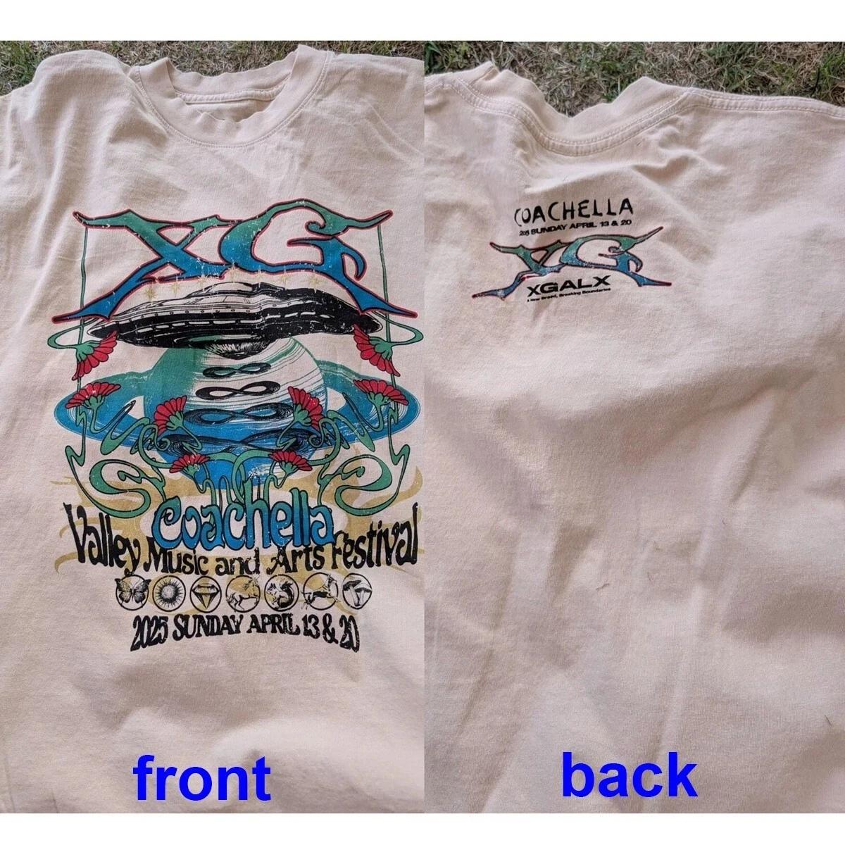 

NEW!!! Coachella 2025 Xgalx With Ufo Unisex reprint T-Shirt Men s T-Shirt Black Casual Crew Neck Cotton Tee S