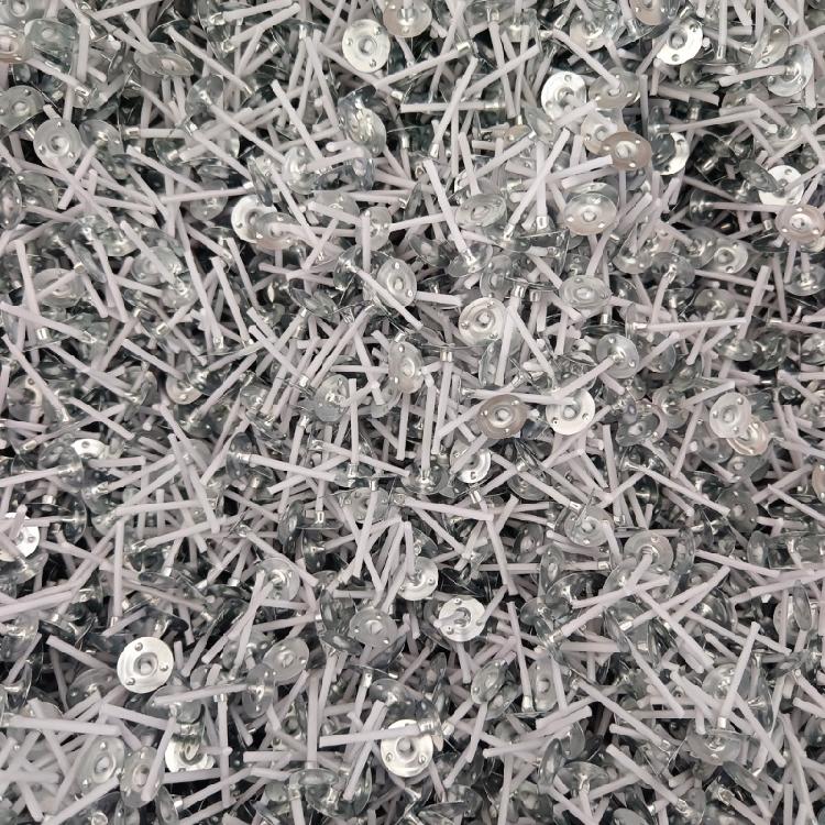 200Pcs Pre Tabbed Cotton Candle Wicks Cores with Metal Sustainer Base for DIY Tealight Candle Crafting and Home Use