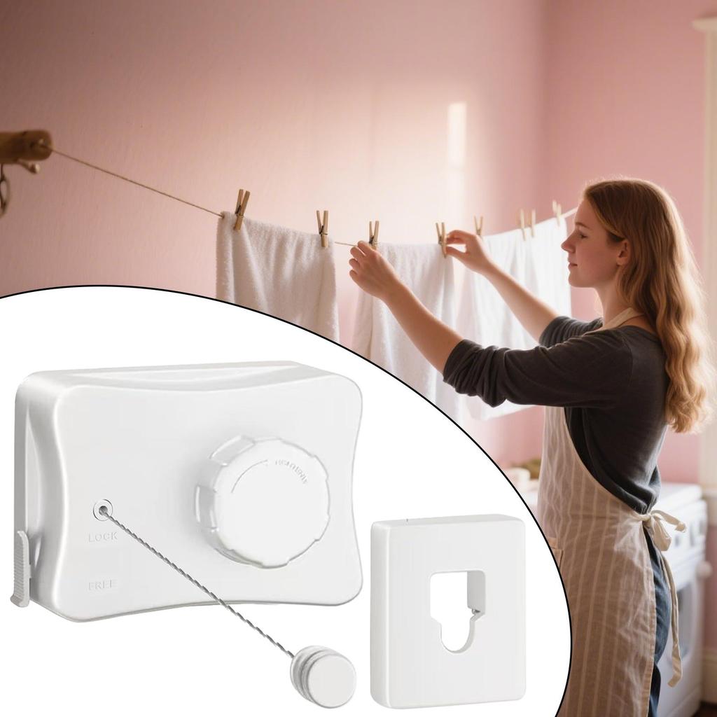 Outdoor Retractable Clothesline Wall Jackets Drying Lines Space-Saving Adjustable Clothesline For Backyard Bedroom Apartment
