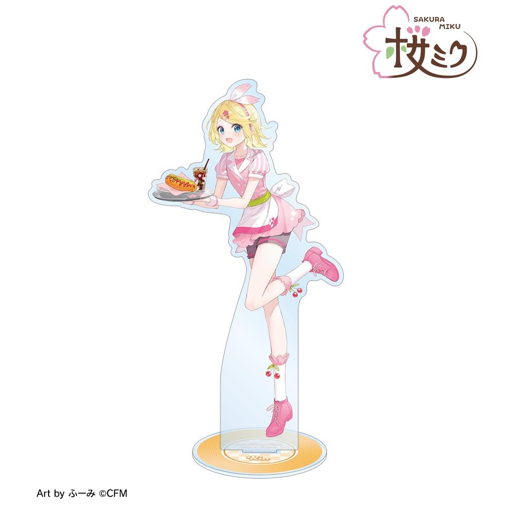 Sakura Miku Original Illustration Kagamine Rin American Diner Art by Fuumi Big Acrylic Stand ver.