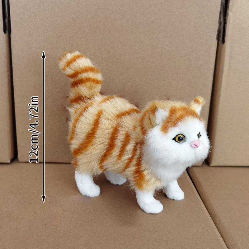 Cute Simulation Cat Plush Toys Soft Stuffed Kitten Model Fake Cat Realist Animals For Kids Girls Birthday Valentine'S Day Gift
