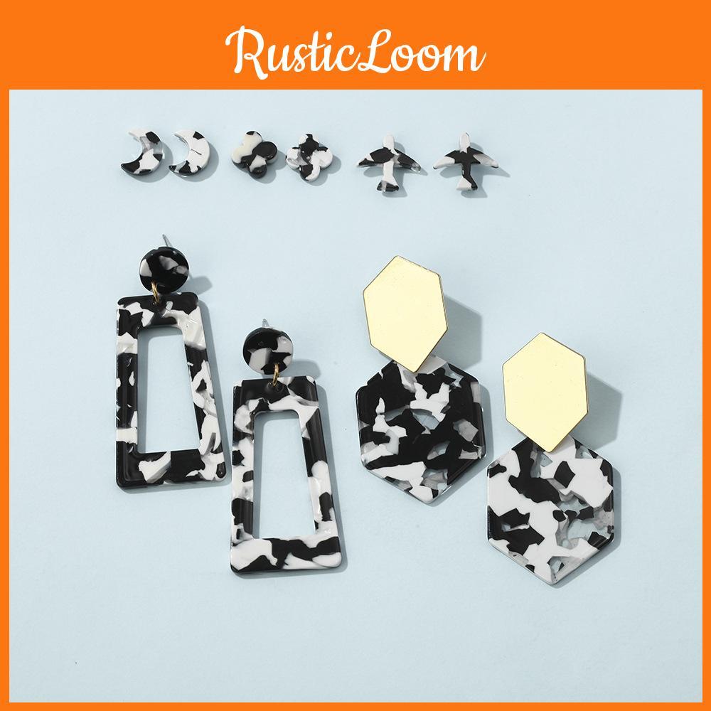 Versatile Leopard Print Earrings Modern Star Shape Acrylic Studs For All Occasions