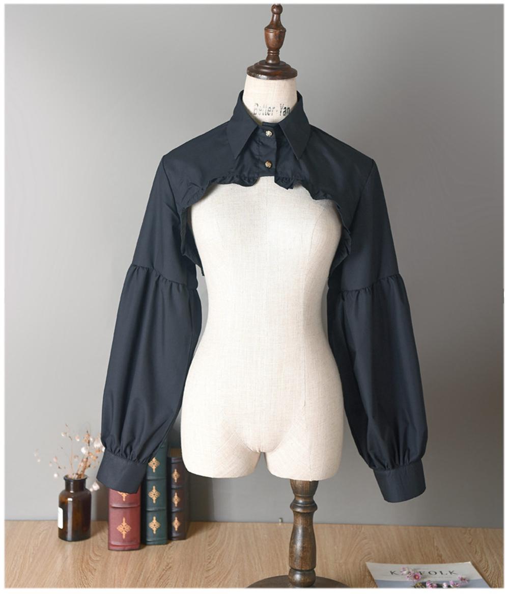 

Жіноча блуза з довгим рукавом і напівверхом із рюшами, аксесуари для костюмів зі знімним фальшивим коміром