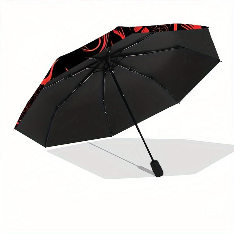 1pc Dragon Phoenix Automatic Open 8-Rib Windproof Umbrella, Travel & Commuting, Suitable for All Seasons, Lightweight Portable 147