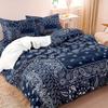3pcs Bedding Set Dark Blue Pattern Print Cozy Duvet Cover Set King Queen Twin Single Size Birthday Gift Adult Bedroom Decoration