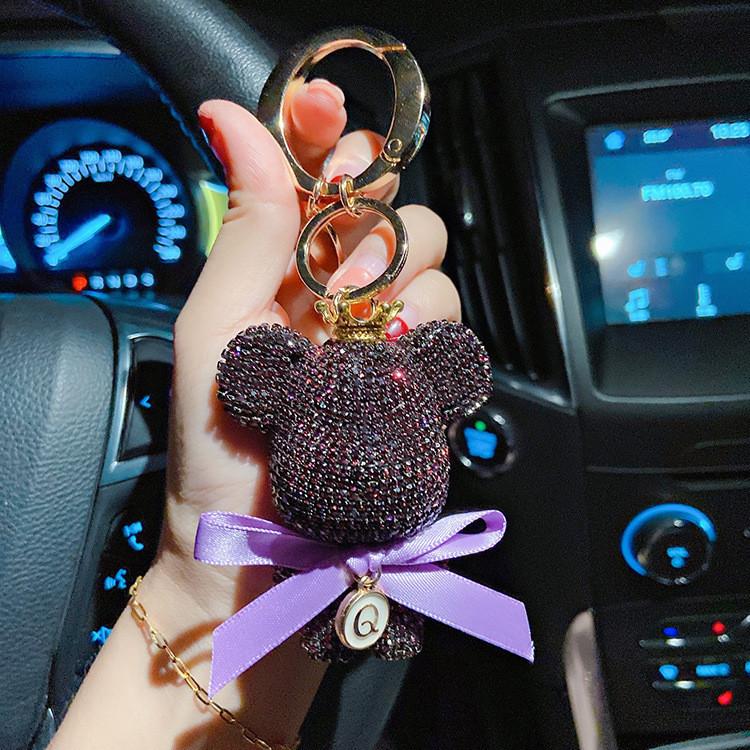 With Keychain Glamorous Teddy Bear Pendant And Diamond Chain Great Gifts For