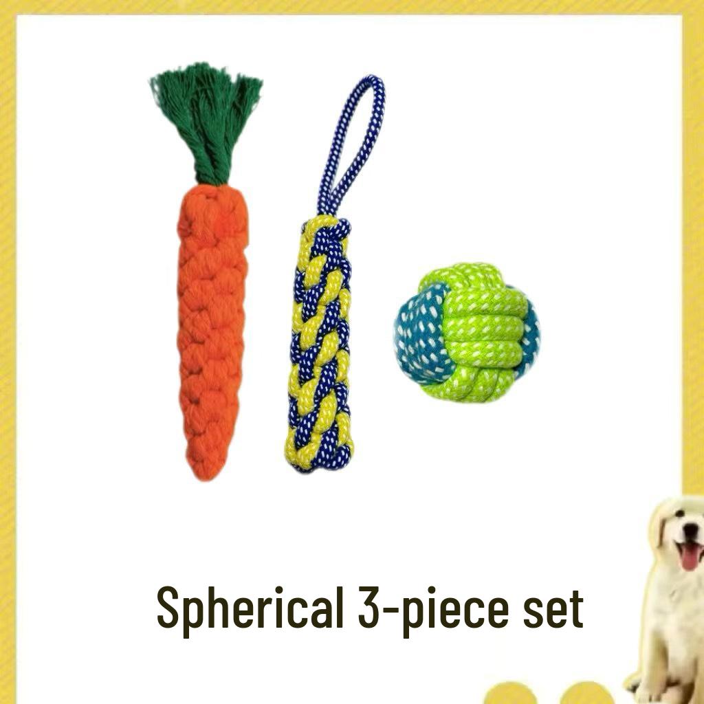 Durable Cotton Rope Frisbee Toy Set for Small To Medium Dogs