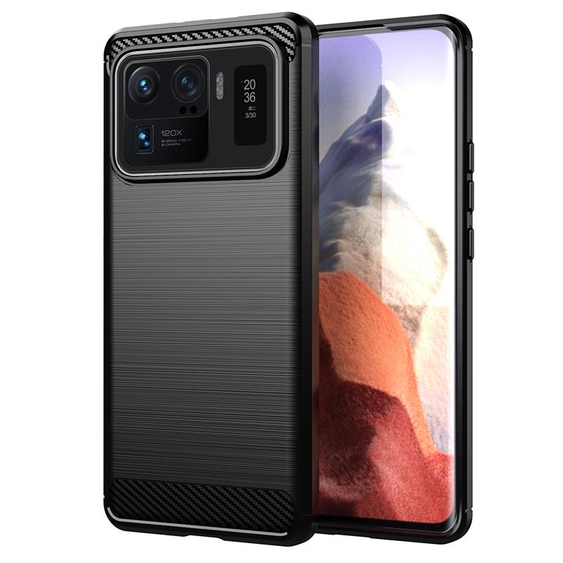 

Для Xiaomi Mi 11 Ultra чехол противоударный бампер мягкий силиконовый тонкий чехол из углеродного волокна для телефона Xiaomi Mi 11 12 Ultra чехол Mi 11 чёрный