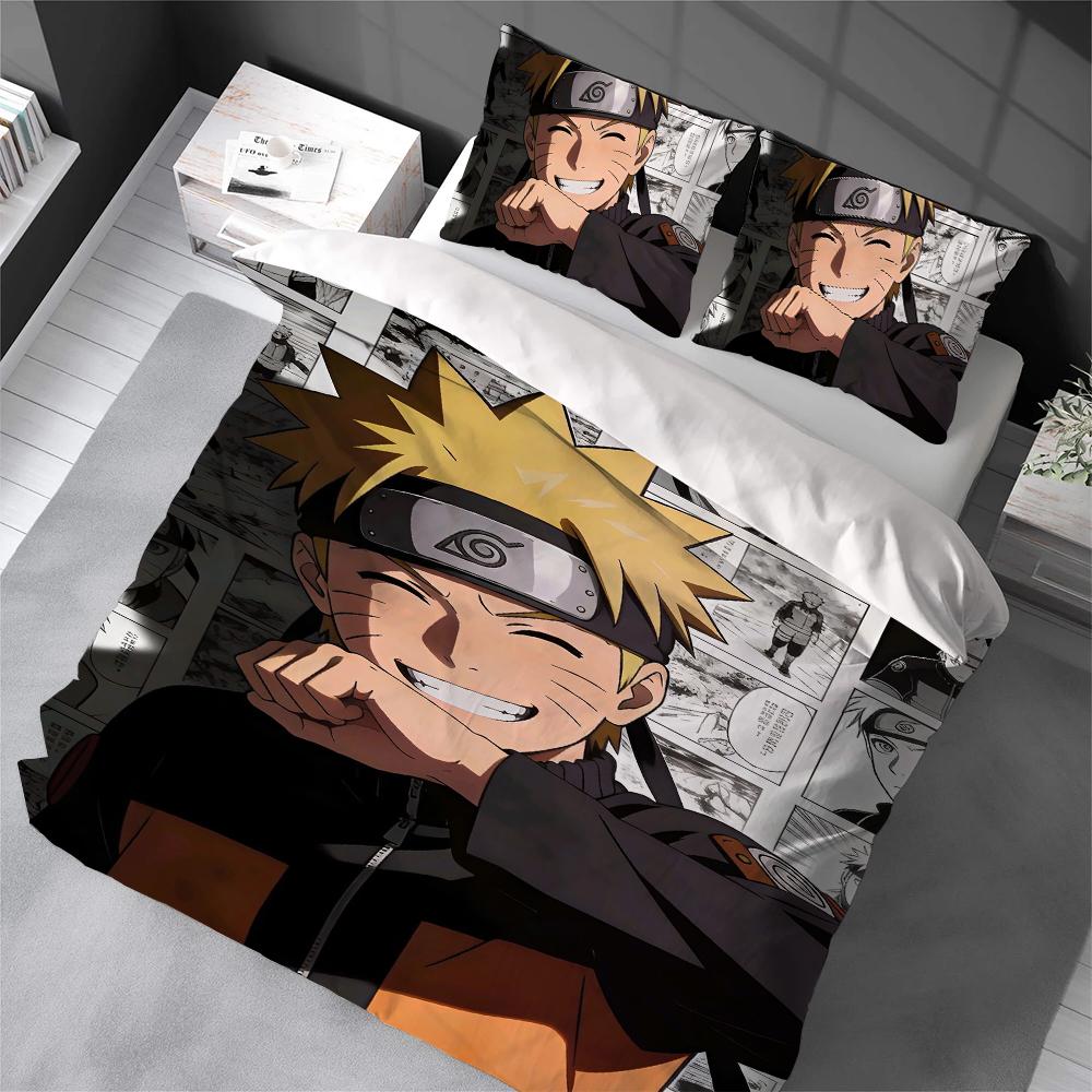 Anime N-NARUTOES Duvet Cover Set Home Style Bedding Soft Laundry Cotton Bed 3 Piece Set Student Dormitory Gift
