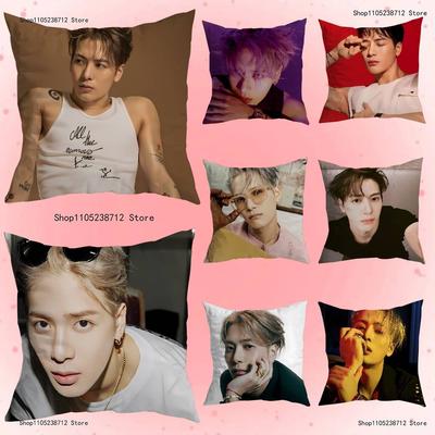 J-Jackson Wang Pillow Case Plush Fabric Soft Pillowcase Double Sided Print Sofa Cushion Cover Throw
