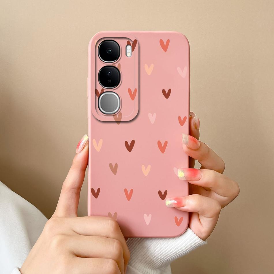 For Vivo V40 Lite V40SE Y200 Y300 Case Simple Heart Liquid Silicone Camera Protection Back Cover For Vivo V 40 Lite V40 SE Funda